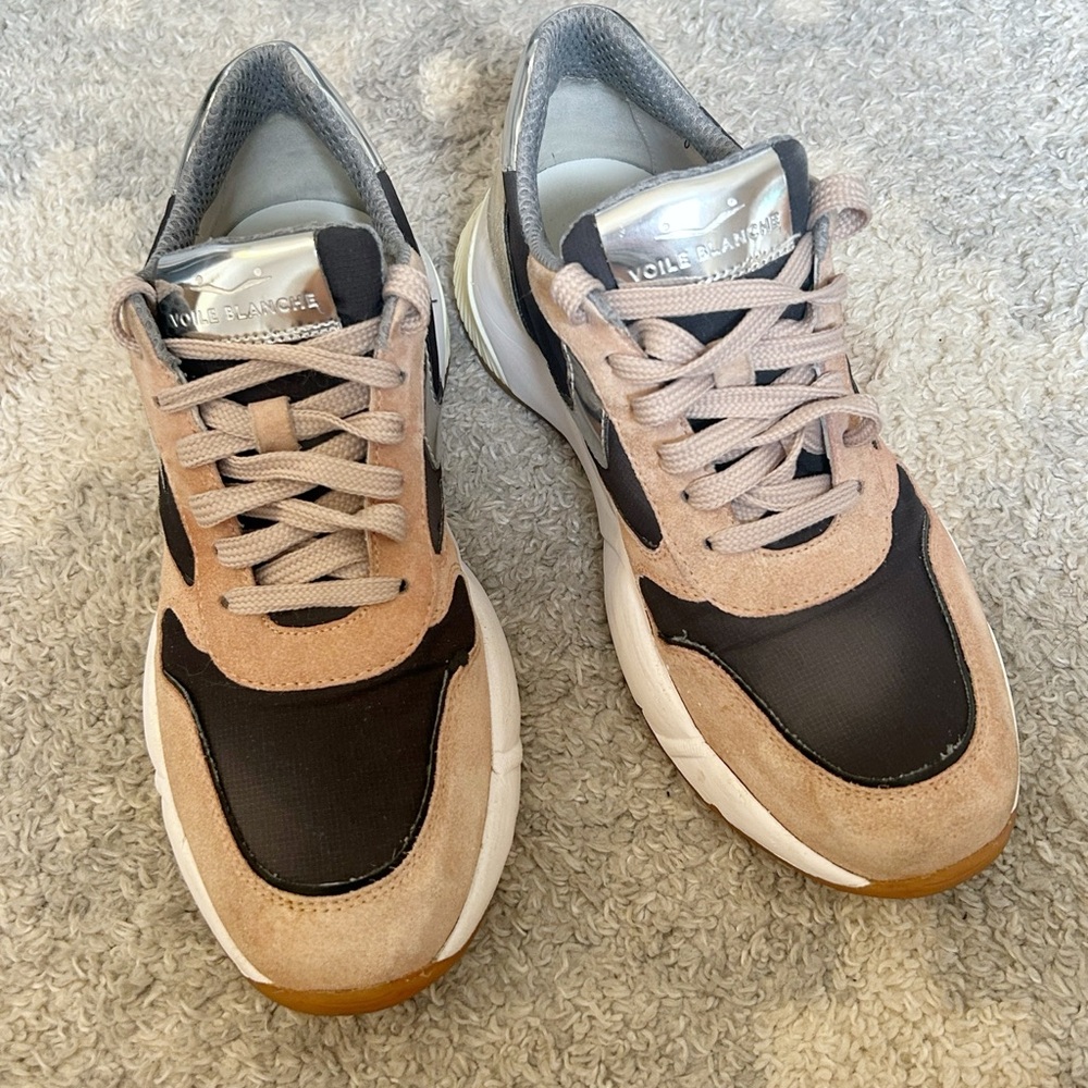Women’s Voile Blanche Pink Silver Suede Sneakers Size 40